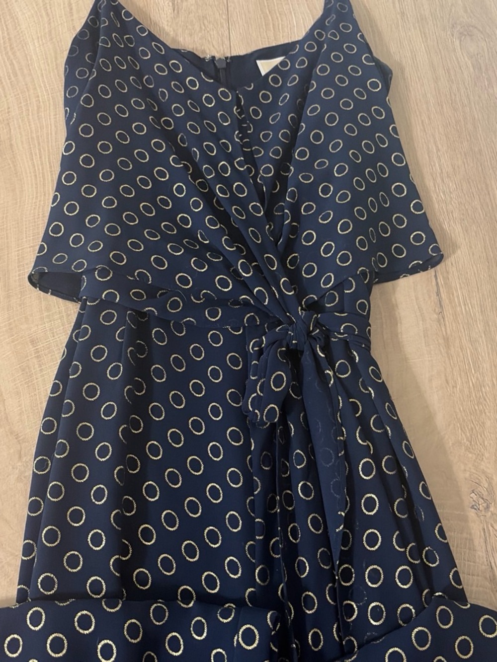 Navy and Gold Tie-Waist Pantsuit